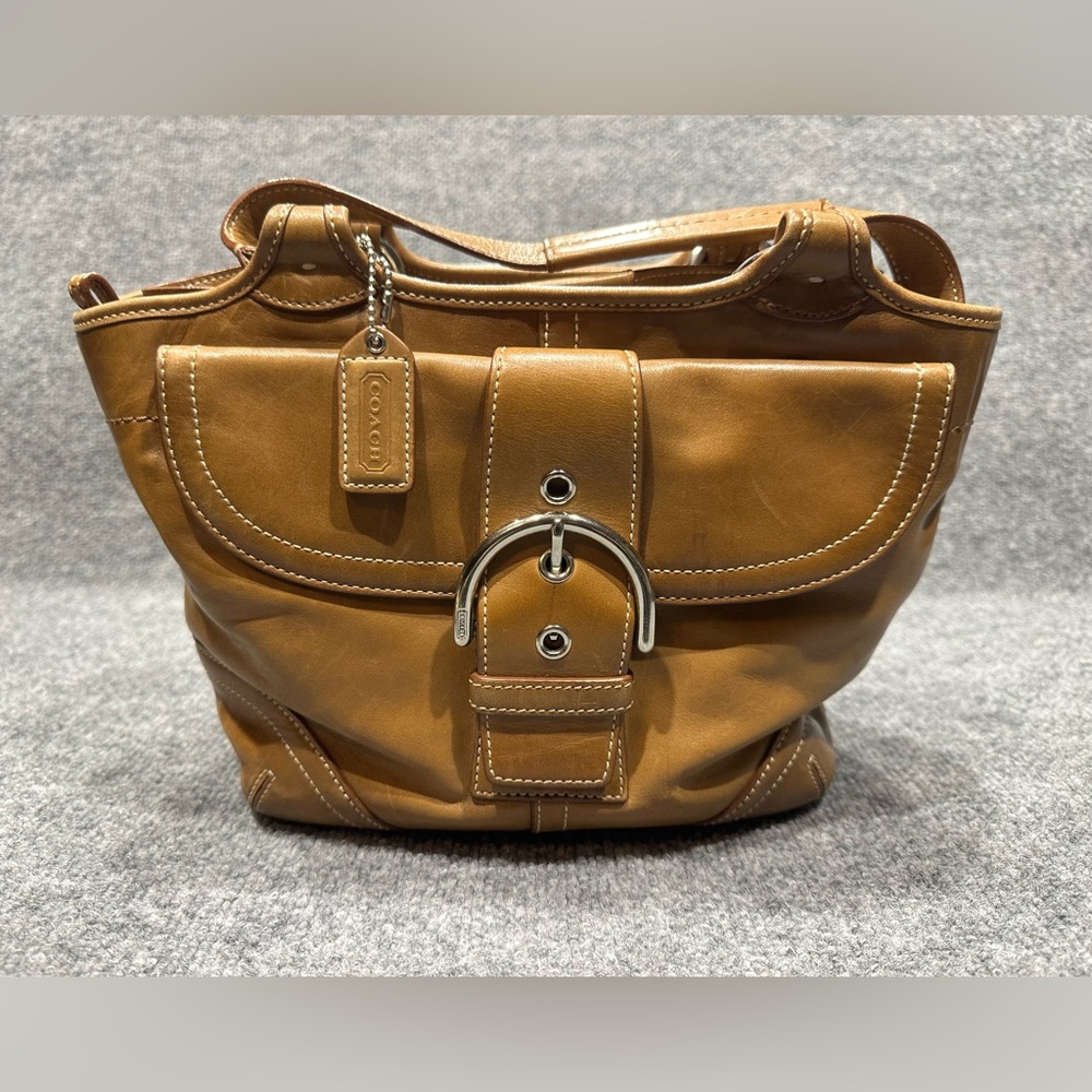 Coach Soho tan leather shoulder bag T0062